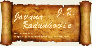 Jovana Radunković vizit kartica